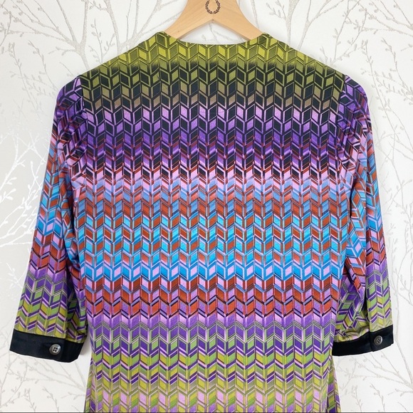 ETCETERA Bright Bold Geometric Print Shift Dress 2 - Picture 4 of 12